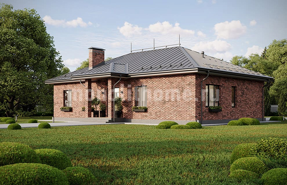 Дом из керамзитобетона Вертикаль 2 одноэтажный 14х14