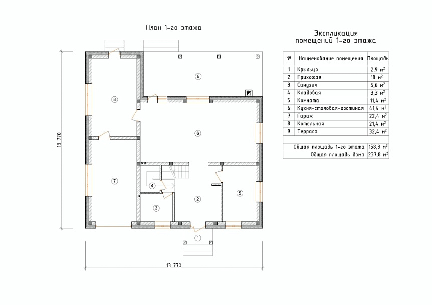 Проект дома Сенеж — 1