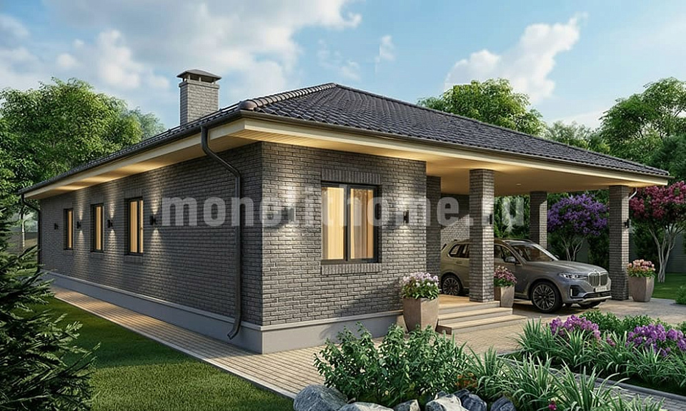 Дом из полистеролбетона Терен 2 одноэтажный 14х14