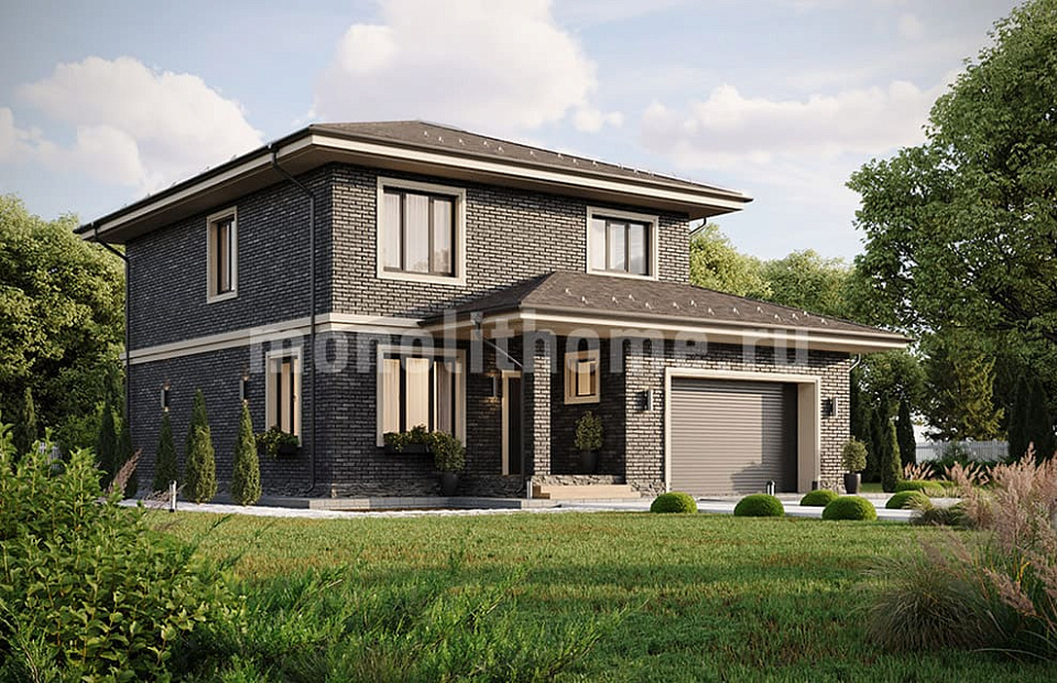 Дом из газобетона Айрон 2 двухэтажный 14х14