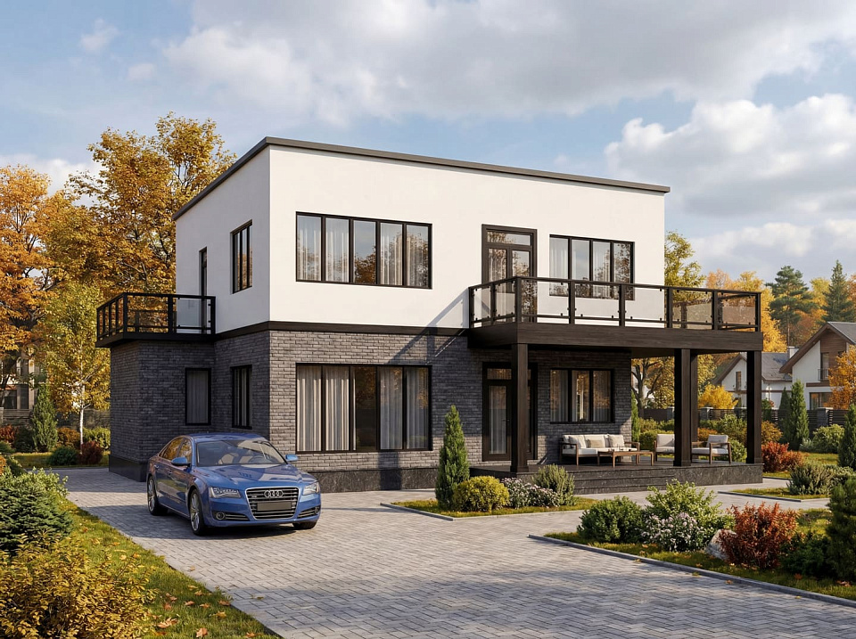 Дом из пеноблоков Лахти 6 двухэтажный 13х13