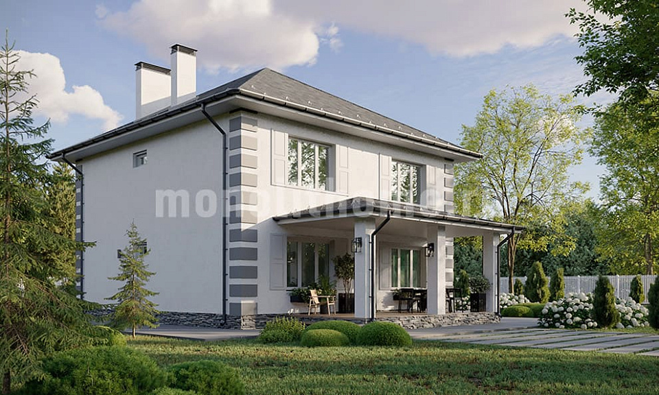 Дом из газосиликата Импульс 2 двухэтажный 10х10