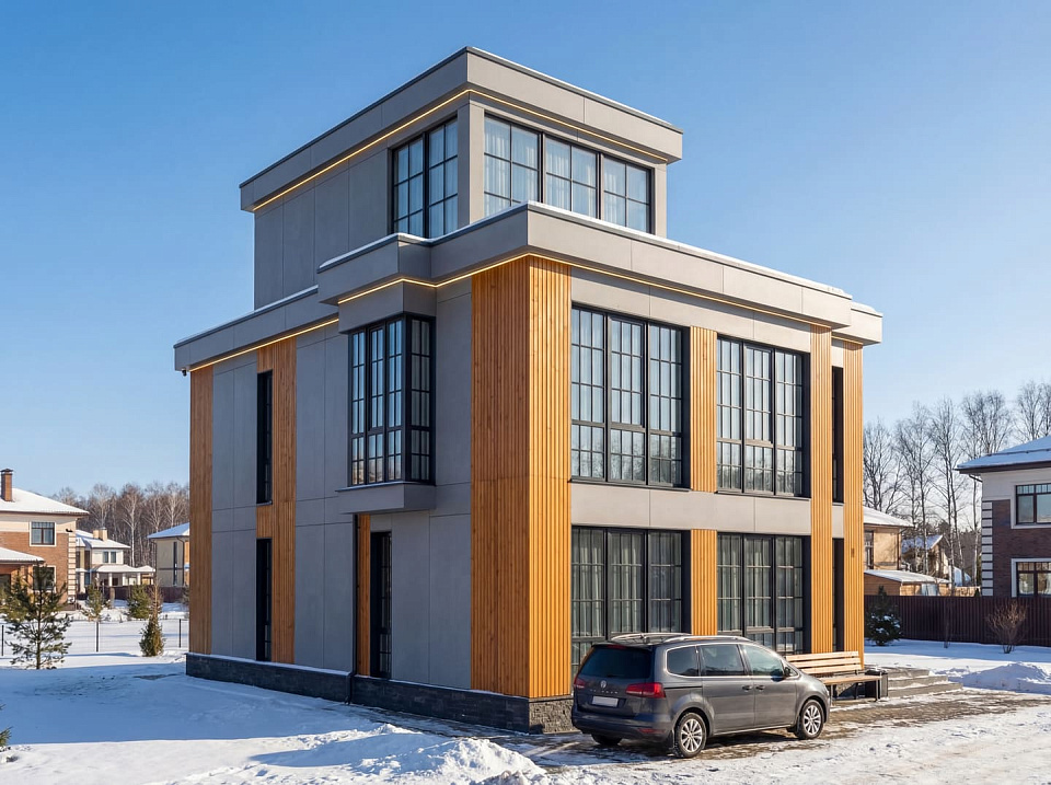 Дом из теплоблоков Кедр-6 трехэтажный 14х14