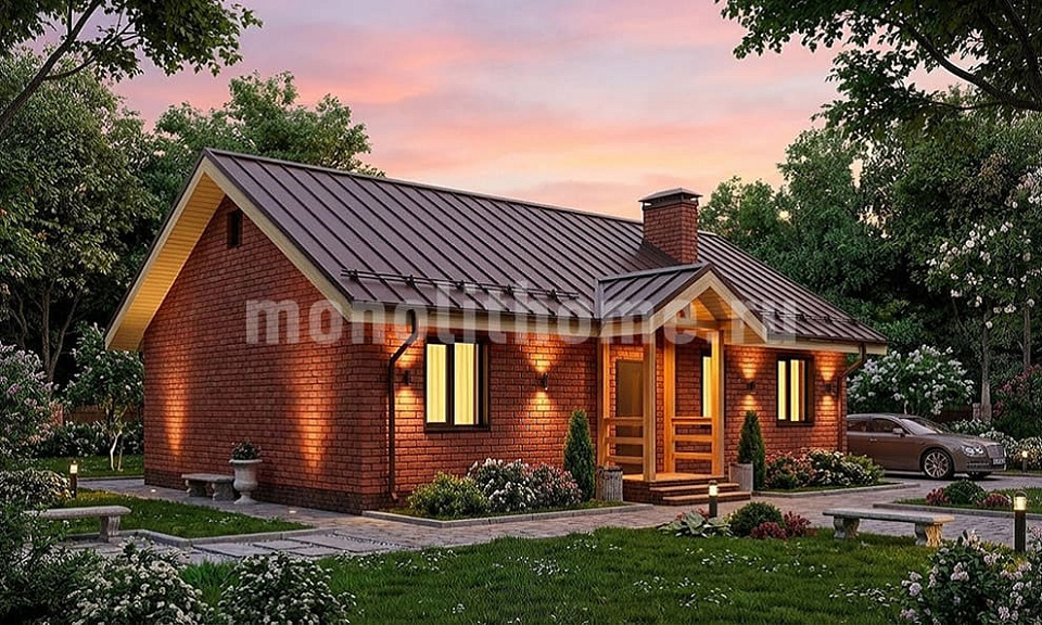 Дом из керамических блоков Валун 2 одноэтажный 9x12