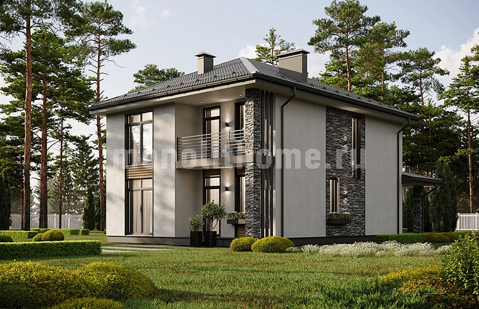 Дом из поризованного кирпича Камелот 2 двухэтажный 9x11