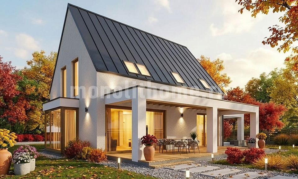 Дом  Фактор 2 одноэтажный с мансардой 9x12