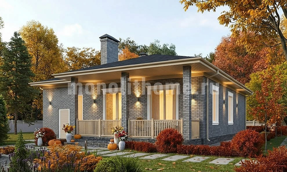 Дом из полистеролбетона Солен 2 одноэтажный 15х15