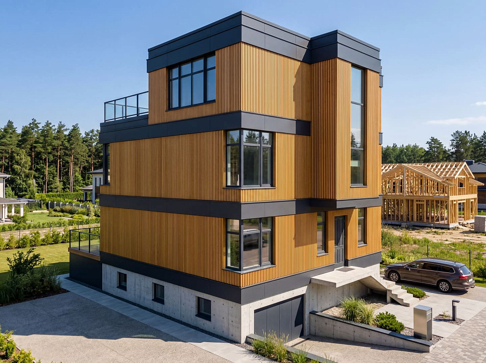 Дом на монолитном каркасе Тарзан 4 трехэтажный 11х11