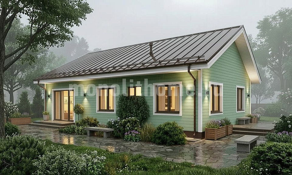 Дом из полистеролбетона Линия 2 одноэтажный 8x12