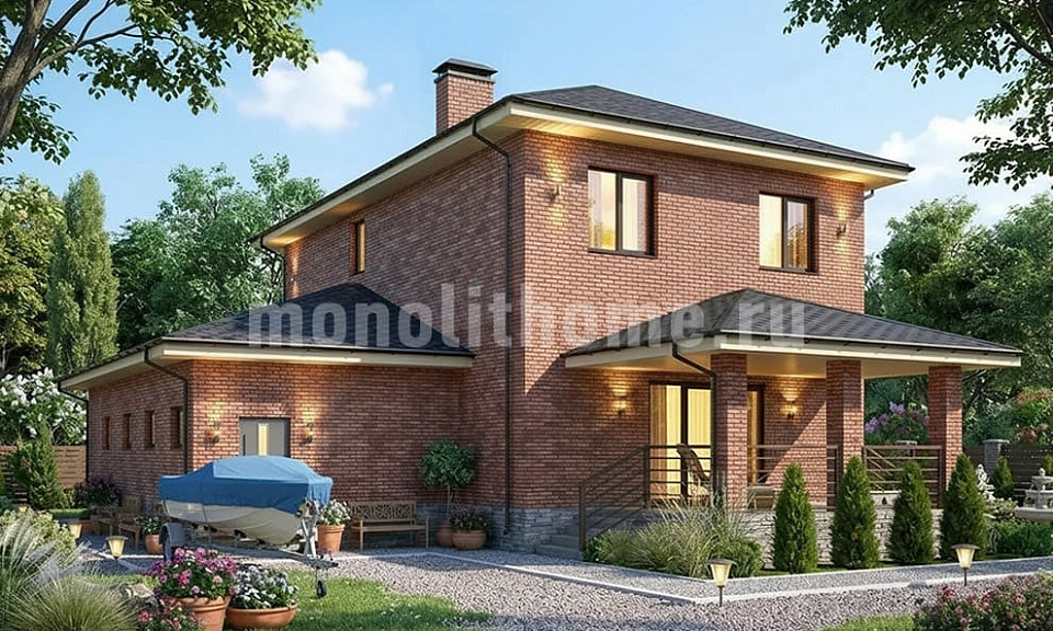 Дом из газосиликата Кронар 2 двухэтажный 14х14