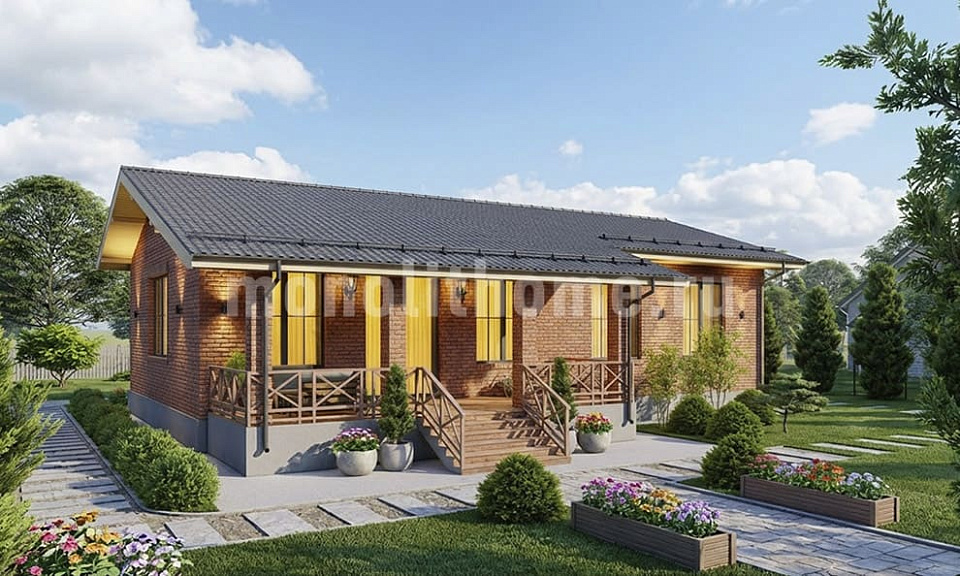 Дом из полистеролбетона Нордис 2 одноэтажный 8x12