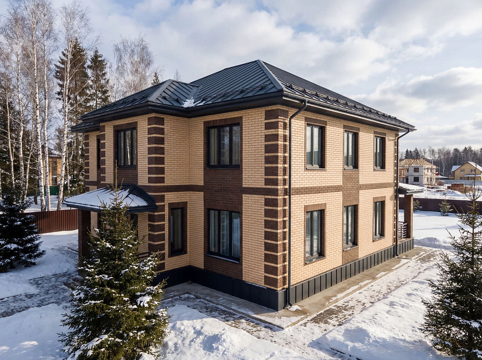 Дом из бетона Монино двухэтажный 15х15