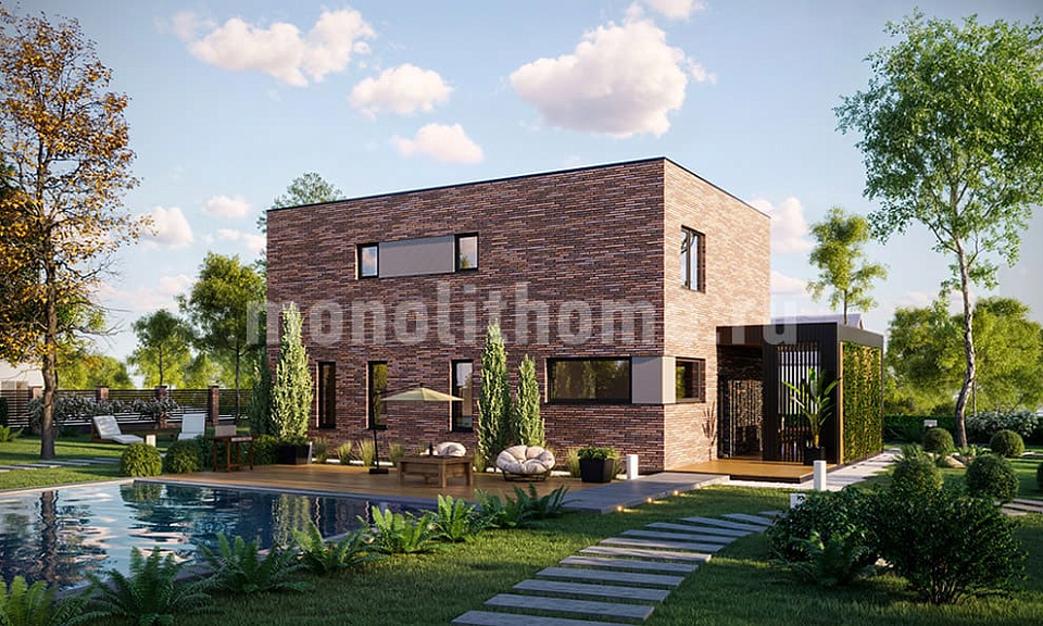 Дом из газосиликата Архитек 2 двухэтажный 13х13