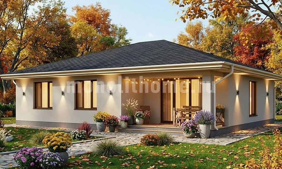 Дом из полистеролбетона Терра 2 одноэтажный 13х13